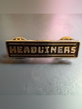 Gold Tone Headliners Enamel Lapel Pin - Men’s Accessory